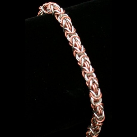 Copper and Silver Byzantine Bracelet