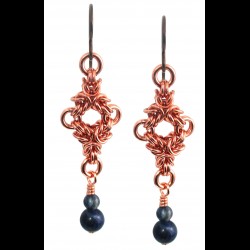 Copper Twin Triangle Earrings